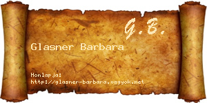 Glasner Barbara névjegykártya